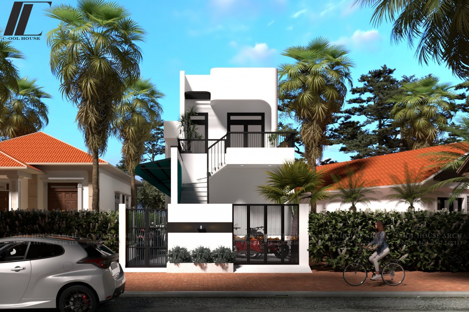 Thiết kế nhà phố hiện đại 2 tầng tại Hòa Khánh, Đà Nẵng – Cool House