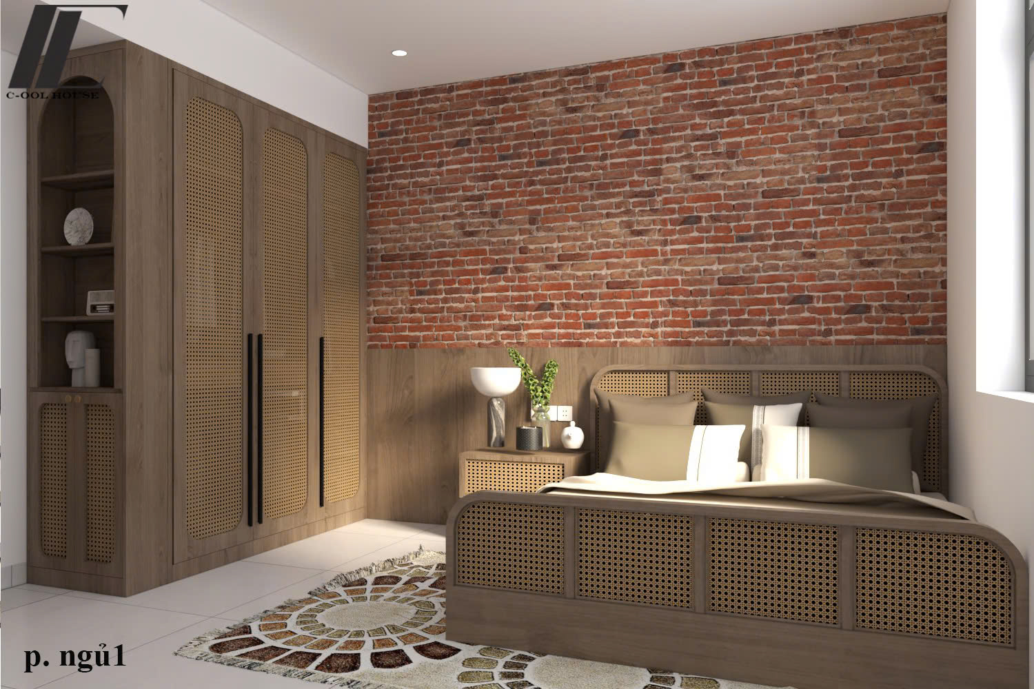 Nội thất phòng ngủ nhà cấp 4 gác lửng hiện đại phong cách tối giản