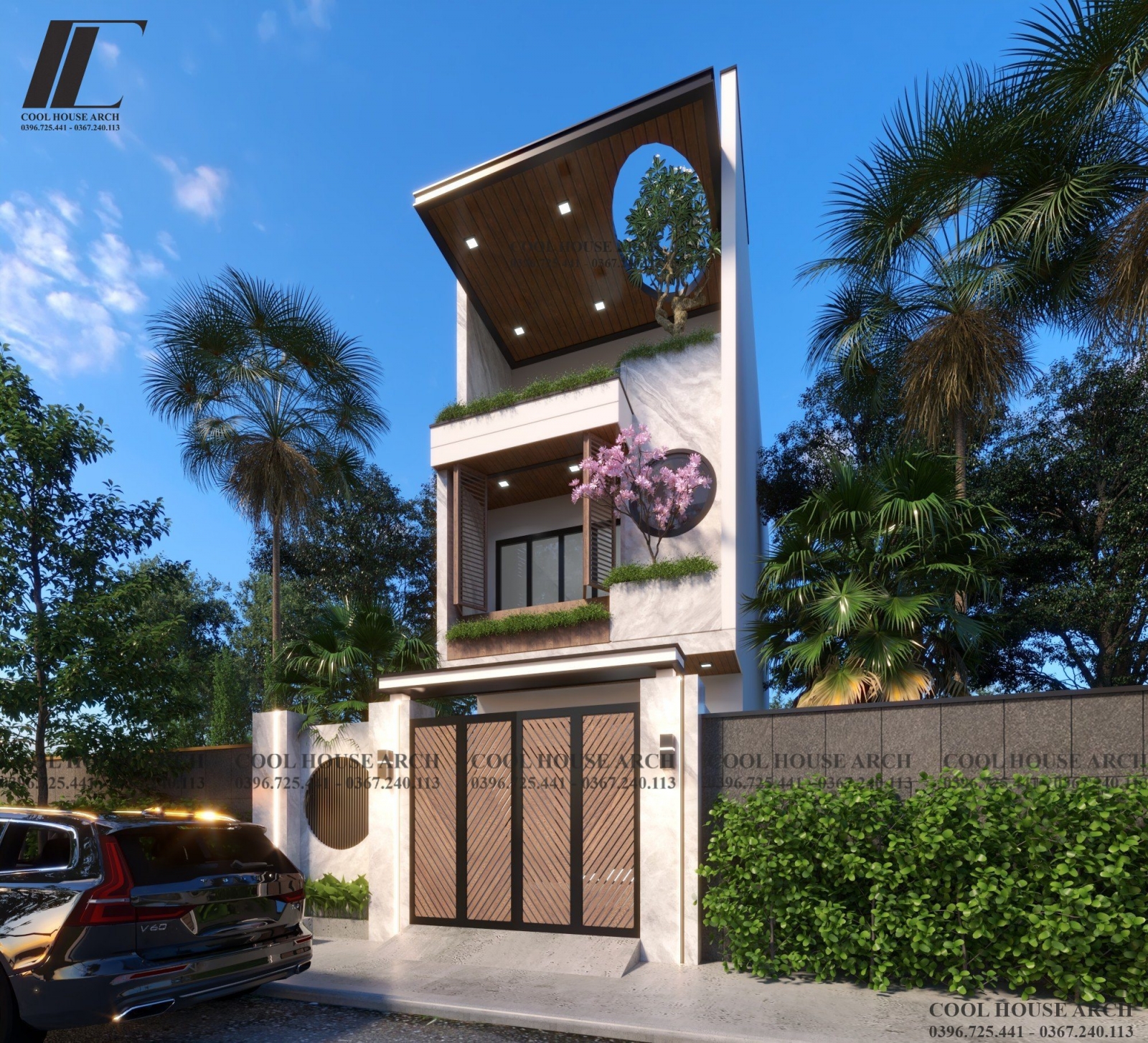 Ngoại thất Thương’s House – mặt tiền nhà phố hiện đại 3 tầng