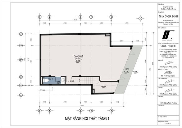 Bộ trí công năng tâng 1 