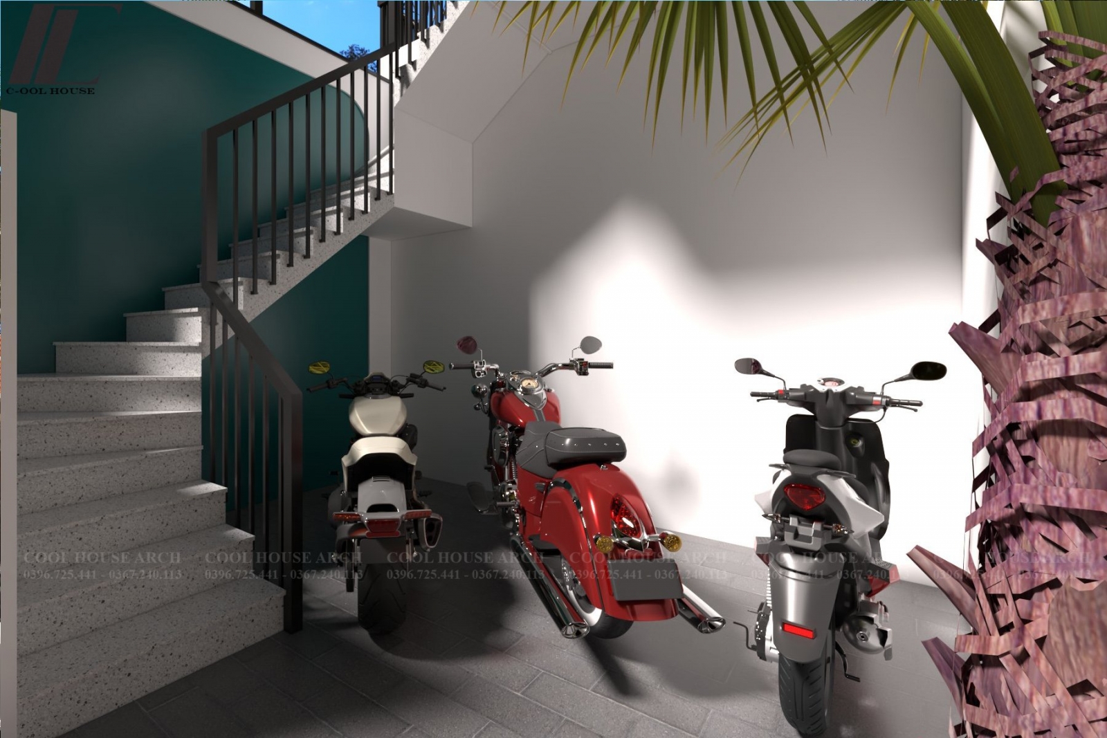 Bố trí khu vực để xe cho gia đình 