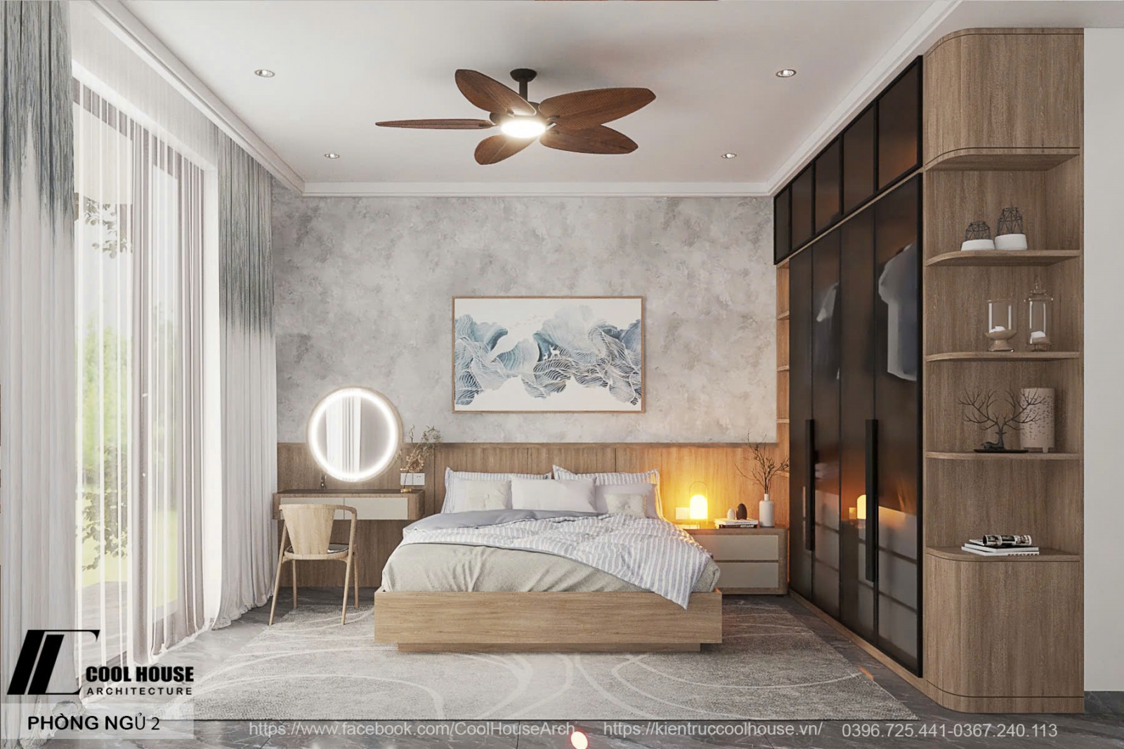 Các phòng đều được bố trí hệ cửa lớn giúp đón được ánh sáng tự nhiện