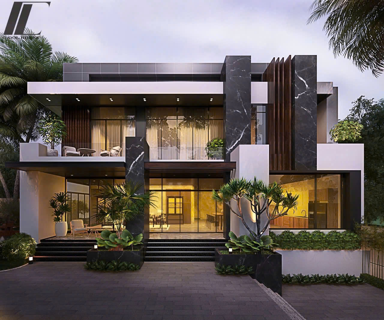 Phối cảnh tổng thể villa hiện đại tại Đà Nẵn